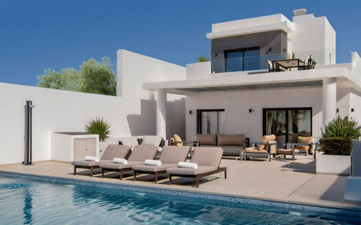 MODERN 3-STOREY 4-BED VILLA WITH 10m POOL, SEA & COUNTRY VIEWS